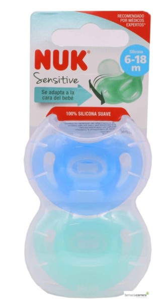 Nuk chupete silicona sensitive 6-18 meses - Chupete todo silicona