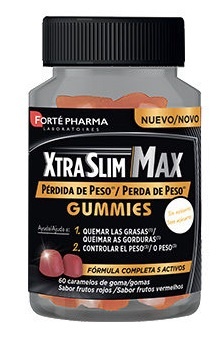 Complément Alimentaire Forté Pharma XtraSlim Max Gummies - Brûle-graisses à La Grenade - Sans Sucres, Vegan - 60 Gommes